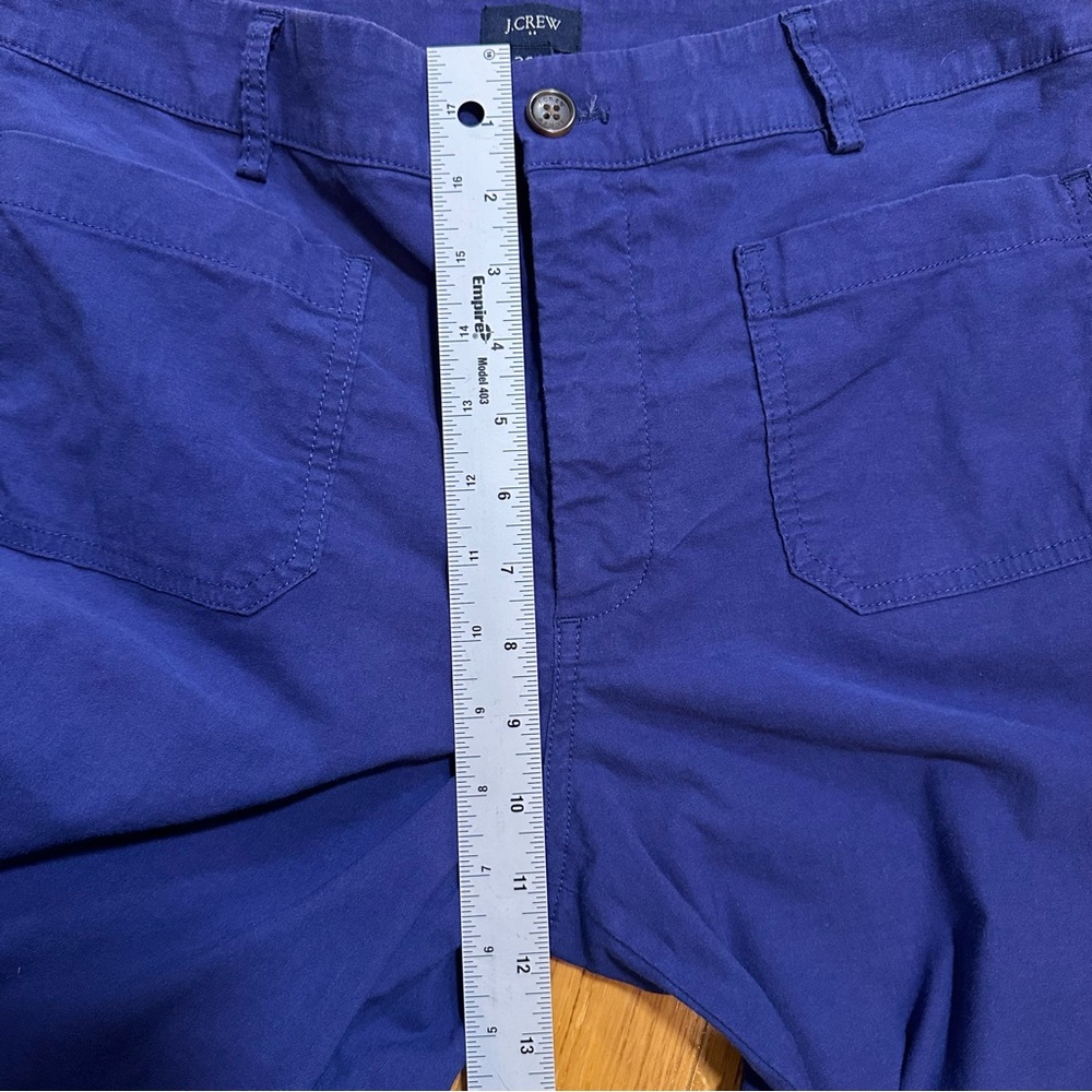 J. Crew Wide Leg Pants Womens 30P Purple Cotton Linen Stretch Patch Pockets (d4) - Picture 9 of 12